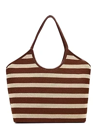 Boceane Straw Striped Tote