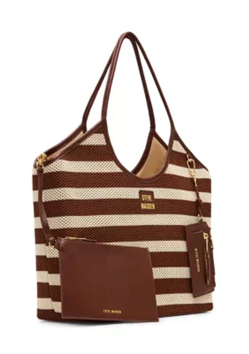 Boceane Straw Striped Tote