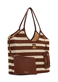 Boceane Straw Striped Tote