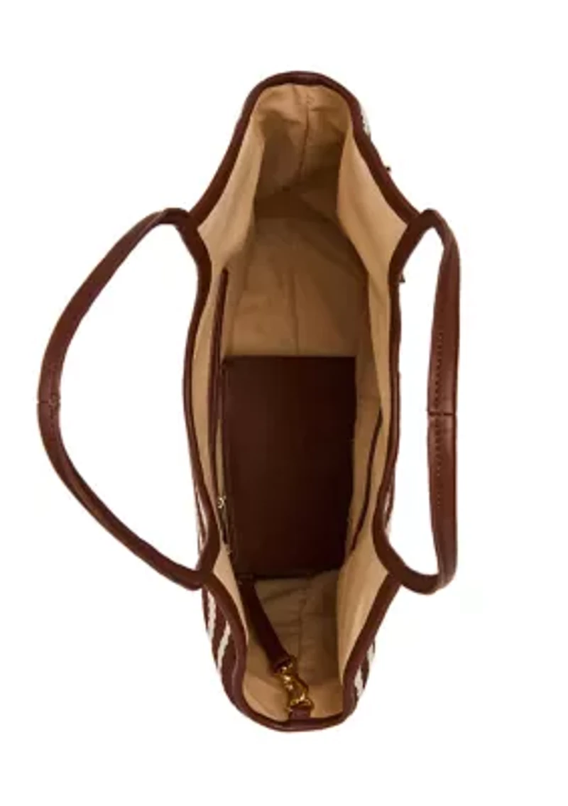 Boceane Straw Striped Tote