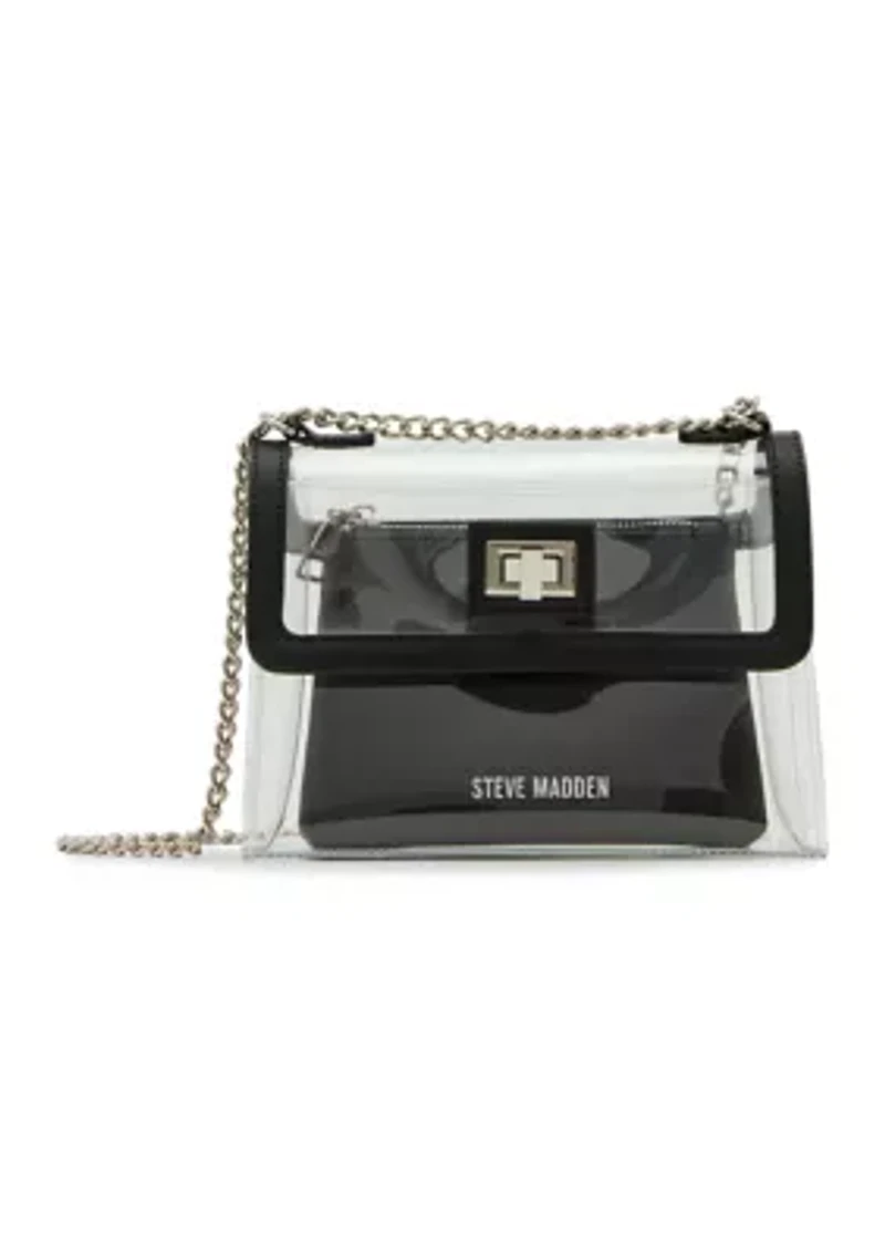 Clear Flap Crossbody with Card Case