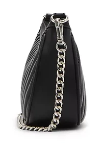 Diagonal Quilted Double Strap Bag