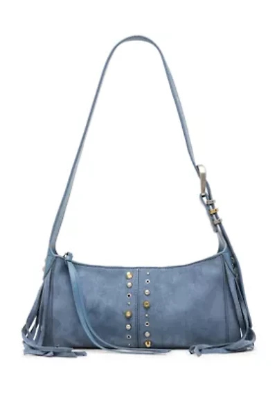 Zaydie Fringe Stud Shoulder Bag
