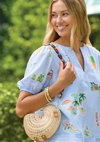 Sewing Down South x Crown & Ivy™ Rattan Shell Crossbody