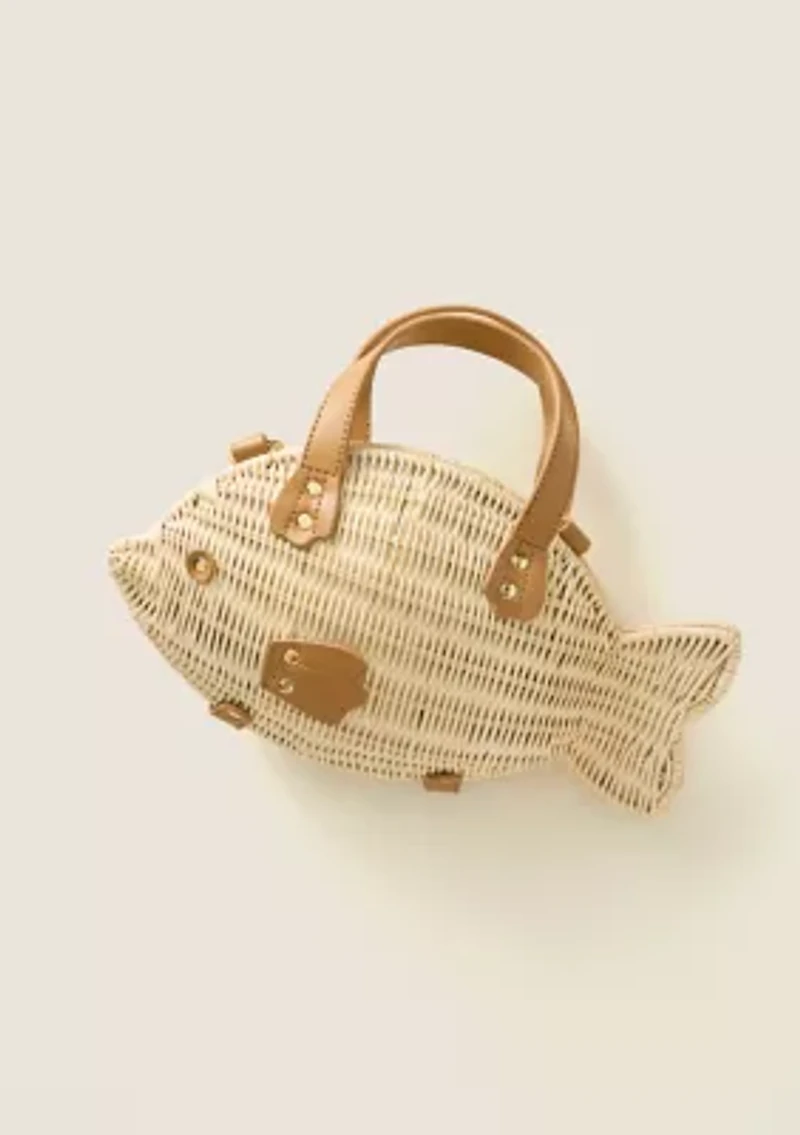 Sewing Down South x Crown & Ivy™ Rattan Fish Crossbody with Handle