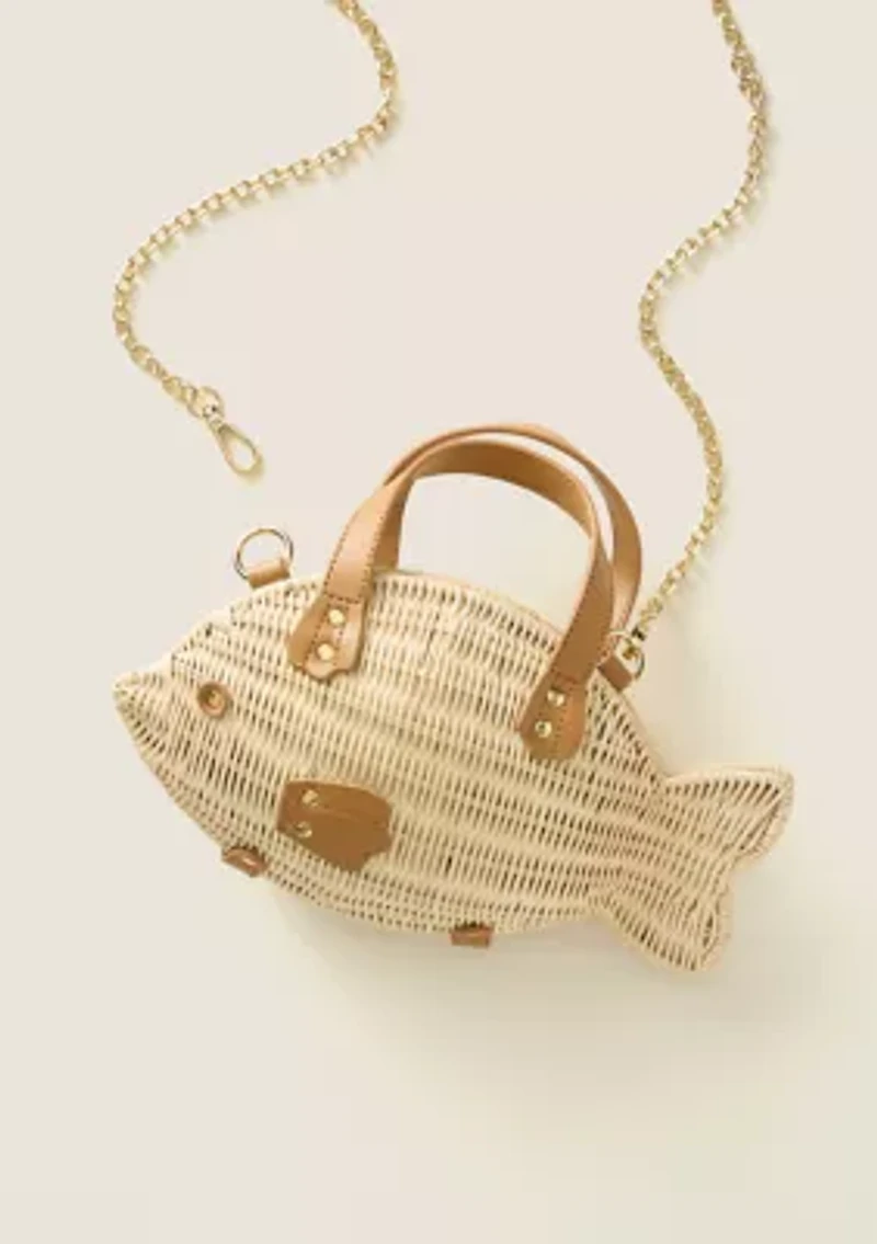 Sewing Down South x Crown & Ivy™ Rattan Fish Crossbody with Handle