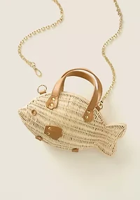Sewing Down South x Crown & Ivy™ Rattan Fish Crossbody with Handle