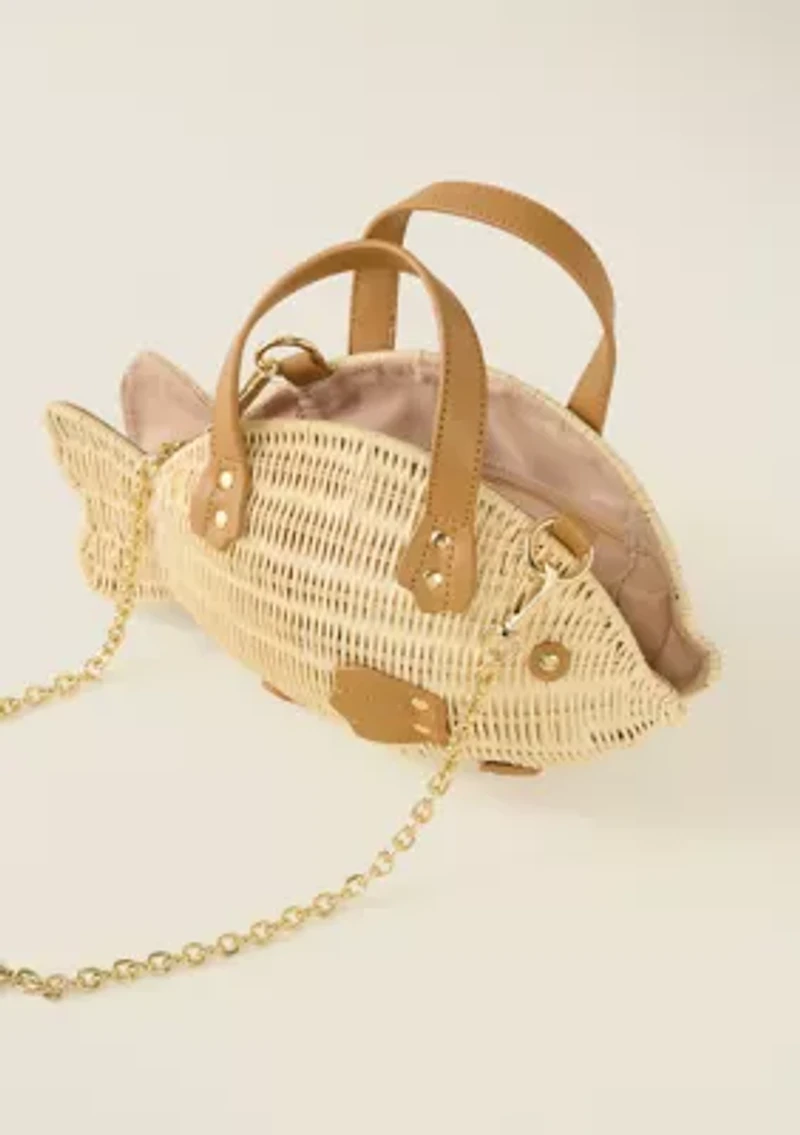 Sewing Down South x Crown & Ivy™ Rattan Fish Crossbody with Handle