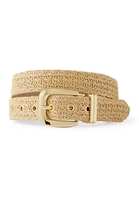 Straw Belt with Chunky Buckle