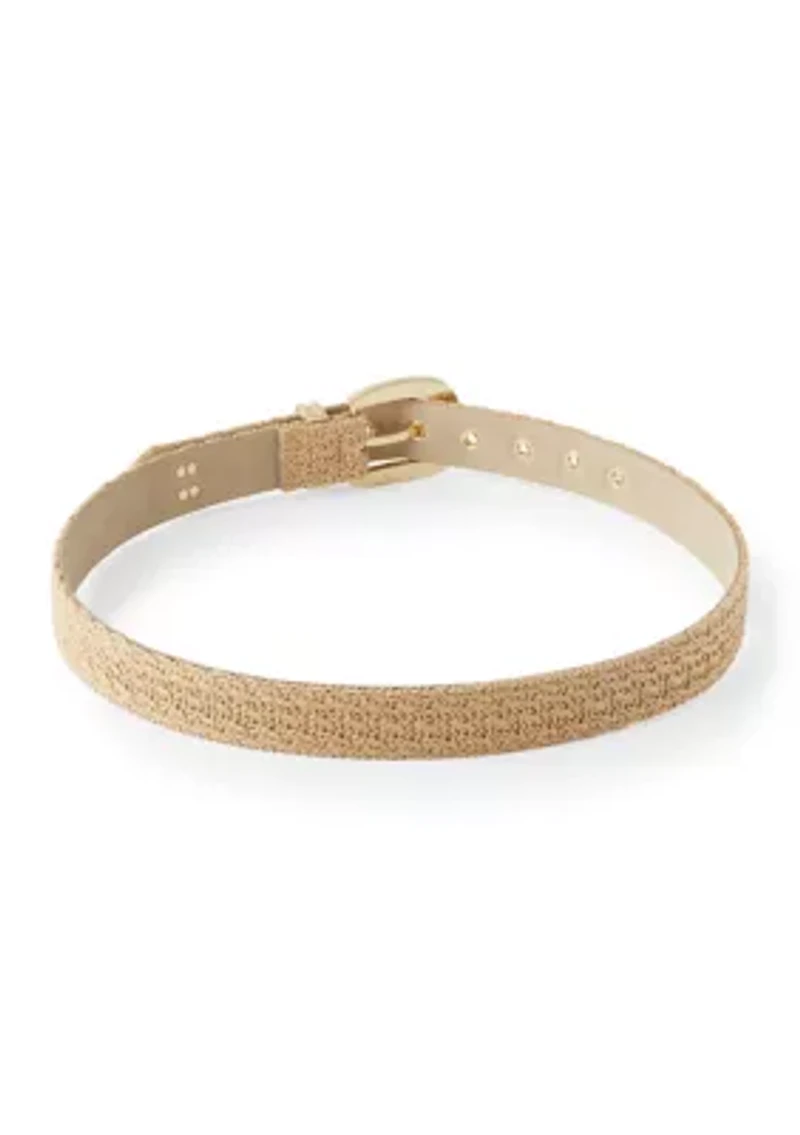 Straw Belt with Chunky Buckle