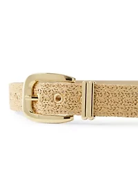 Straw Belt with Chunky Buckle