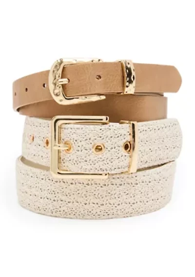 Hammered Buckle Textured Belt