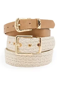 Hammered Buckle Textured Belt