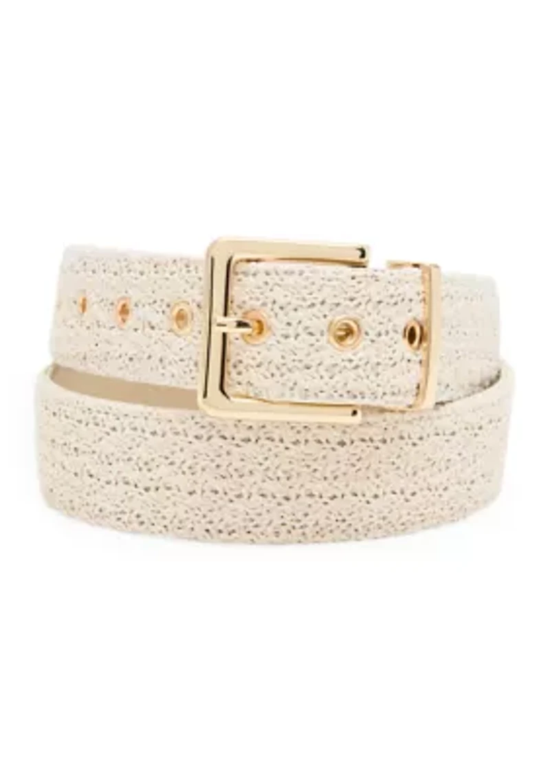 Hammered Buckle Textured Belt