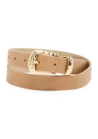 Hammered Buckle Textured Belt