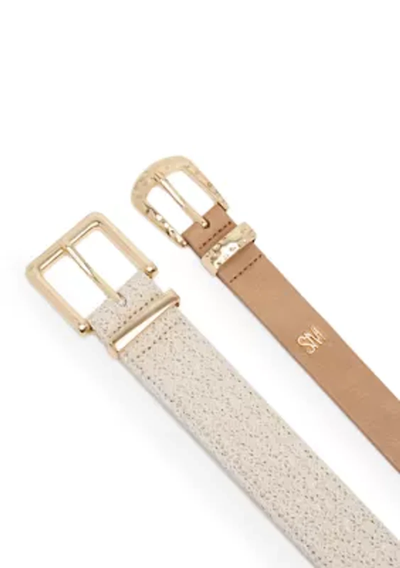 Hammered Buckle Textured Belt