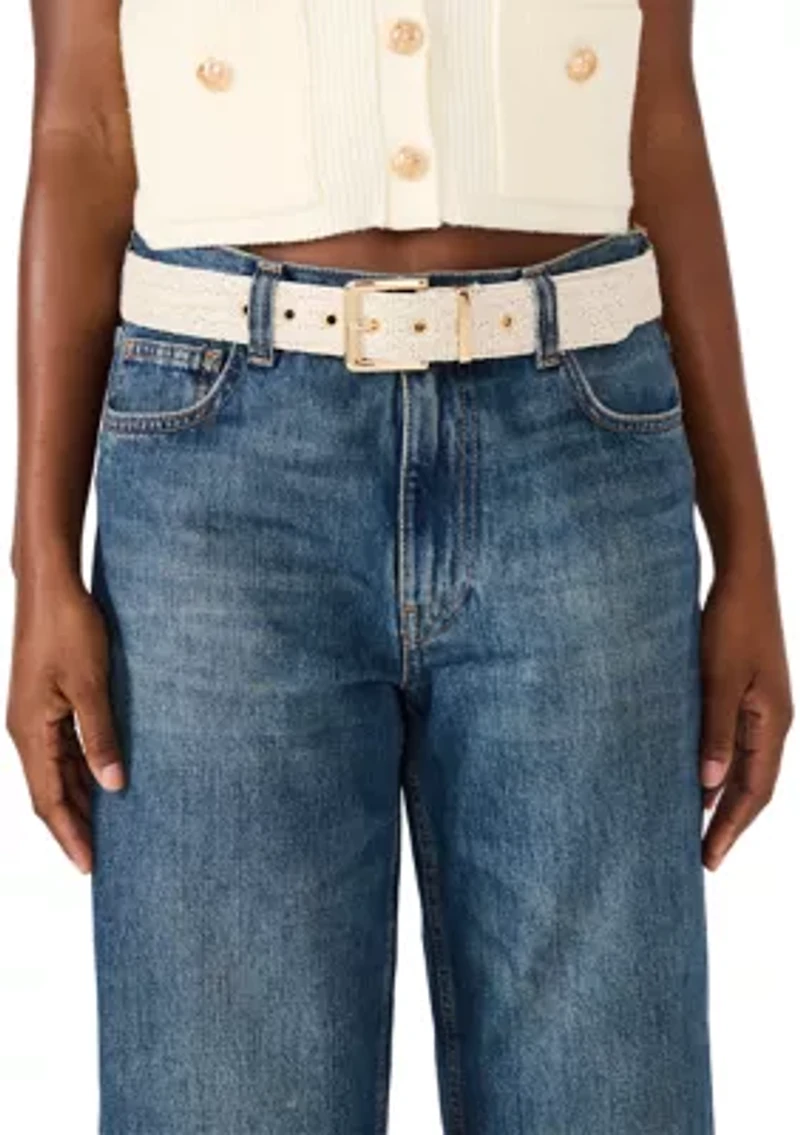 Hammered Buckle Textured Belt