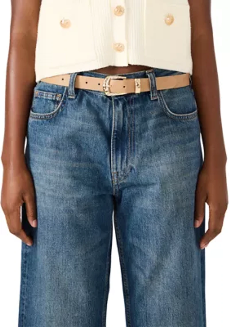 Hammered Buckle Textured Belt