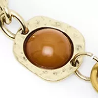 Hammered Metal and Stone Chain Belt