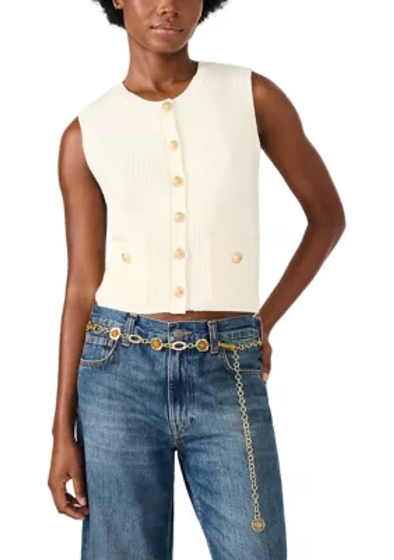 Hammered Metal and Stone Chain Belt