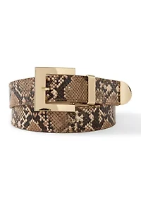35 MM Python Pull On 3 Buckle Belt