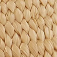 Raffia Stretch Belt with Flower Buckle