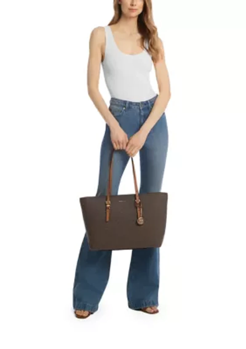 Quinn Large East West Top Zip Tote Bag