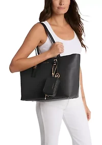 Quinn Large East West Top Zip Tote Bag