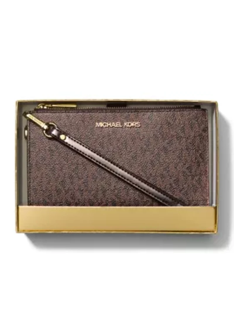 Jet Set Double Zip Wristlet