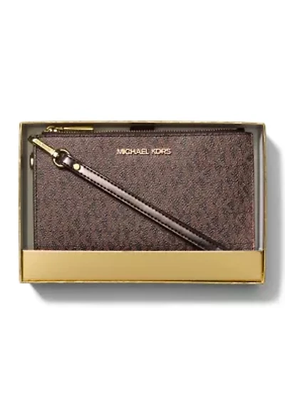 Jet Set Double Zip Wristlet
