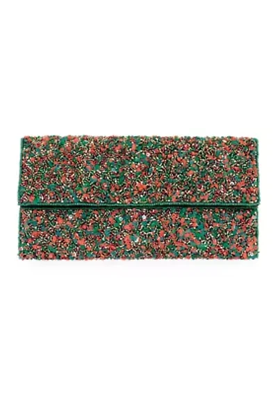 Beaded Half Flap Clutch