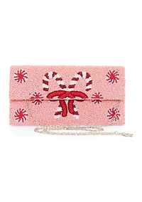   Beaded Half Flap Clutch