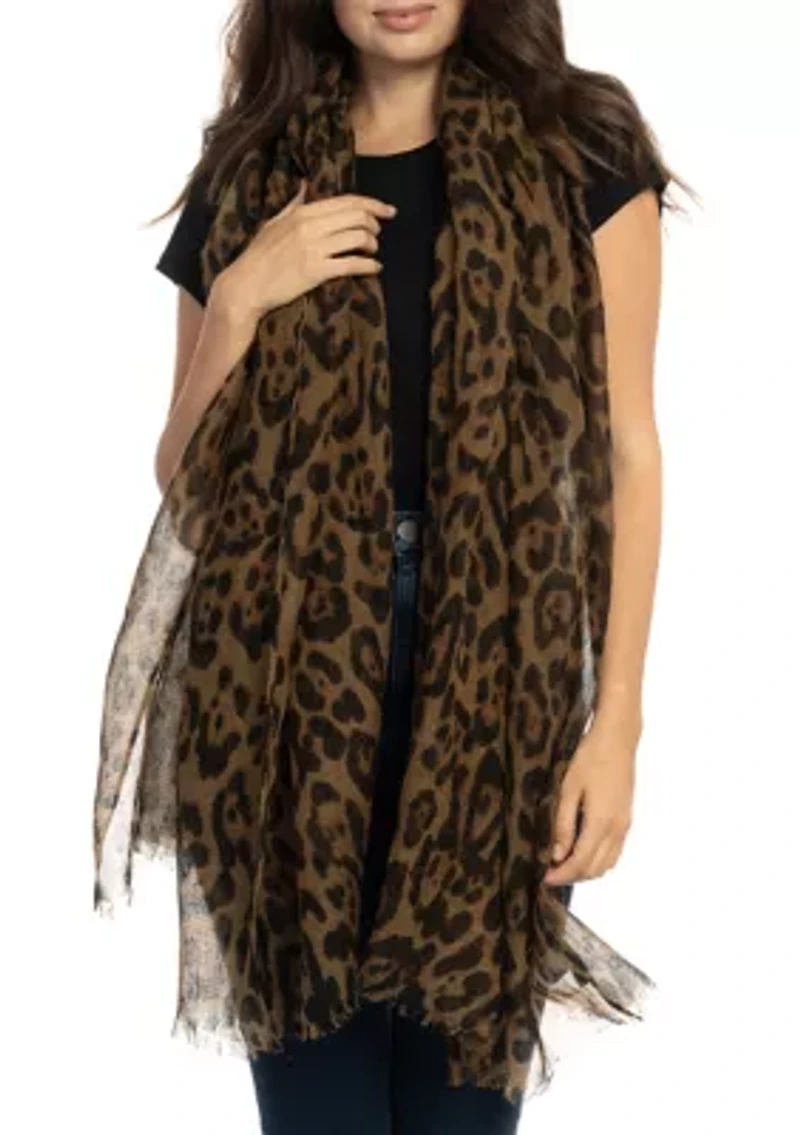 Animal Print Oblong Scarf