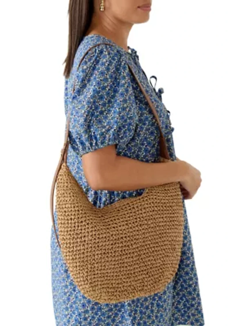 Crochet Crossbody Hobo Bag