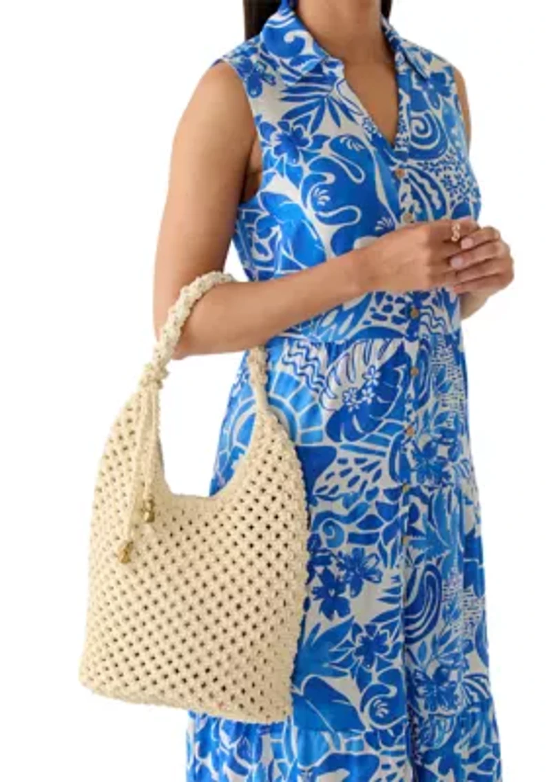 Macrame Hobo Tote Bag