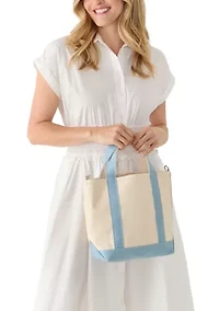 Canvas Tote Crossbody Bag