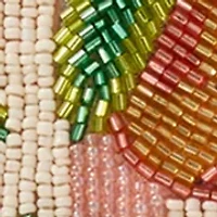 Beaded Peach Shoulder Bag
