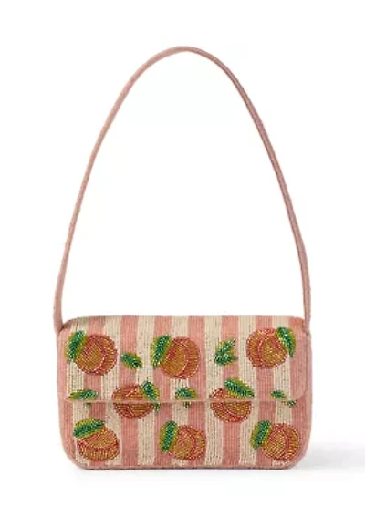 Beaded Peach Shoulder Bag