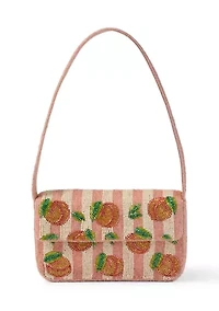 Beaded Peach Shoulder Bag