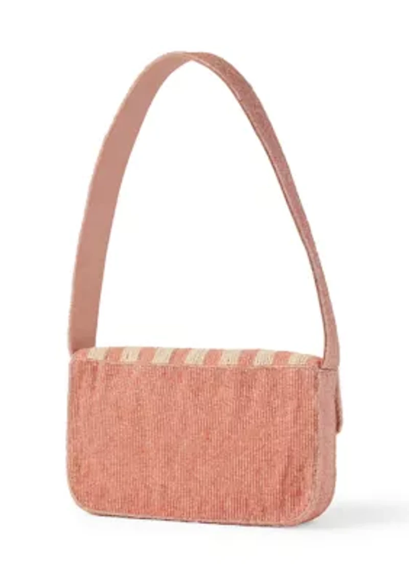 Beaded Peach Shoulder Bag