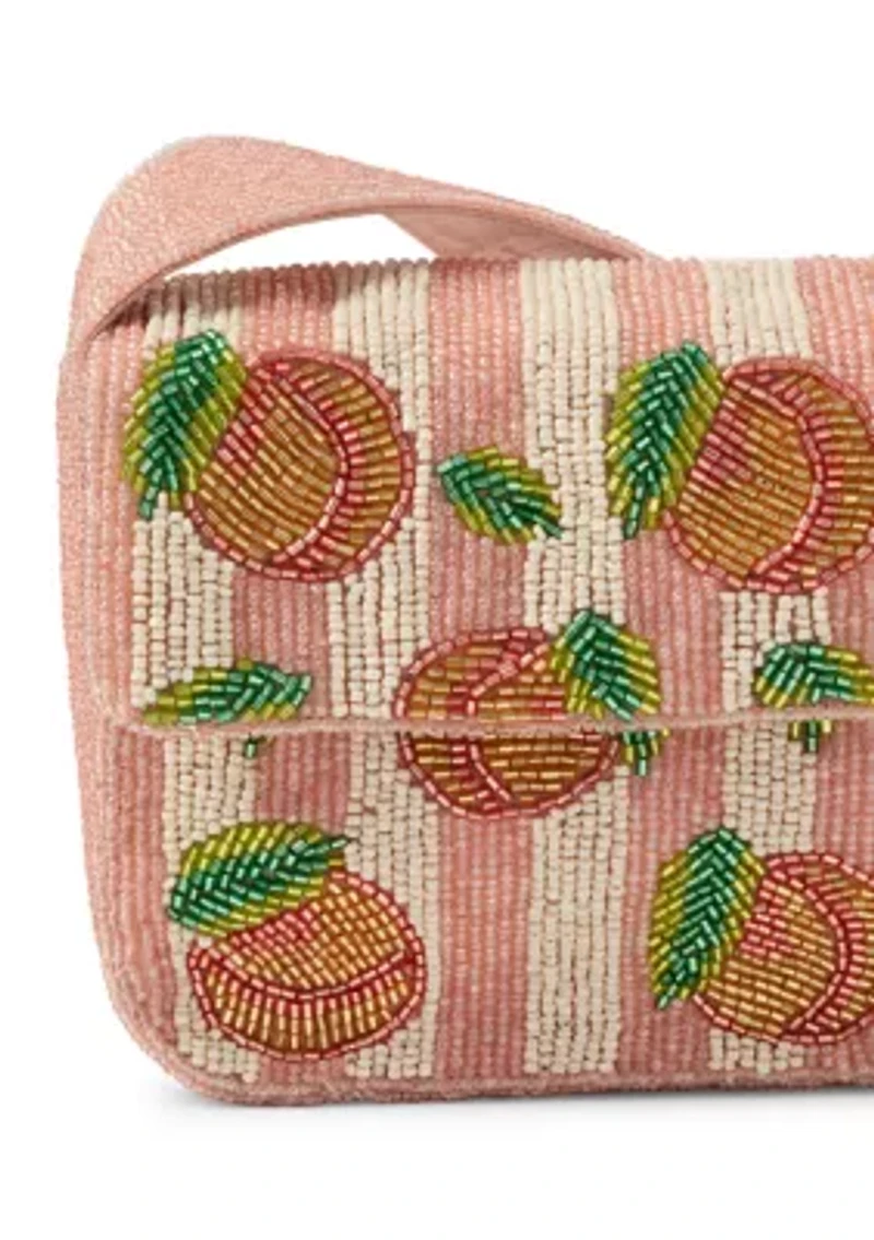 Beaded Peach Shoulder Bag