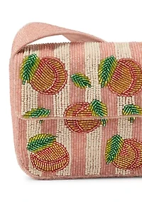 Beaded Peach Shoulder Bag