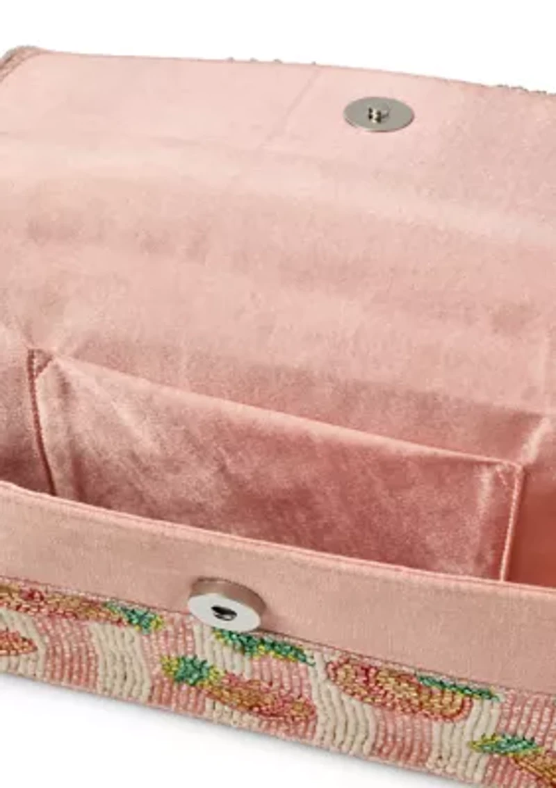Beaded Peach Shoulder Bag