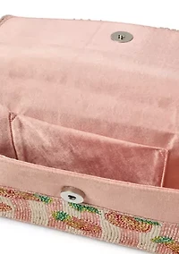 Beaded Peach Shoulder Bag