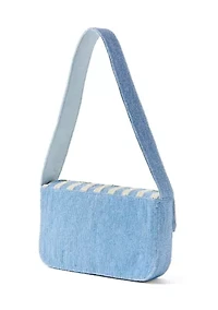 Beaded Strawberry Striped Shoulder Bag
