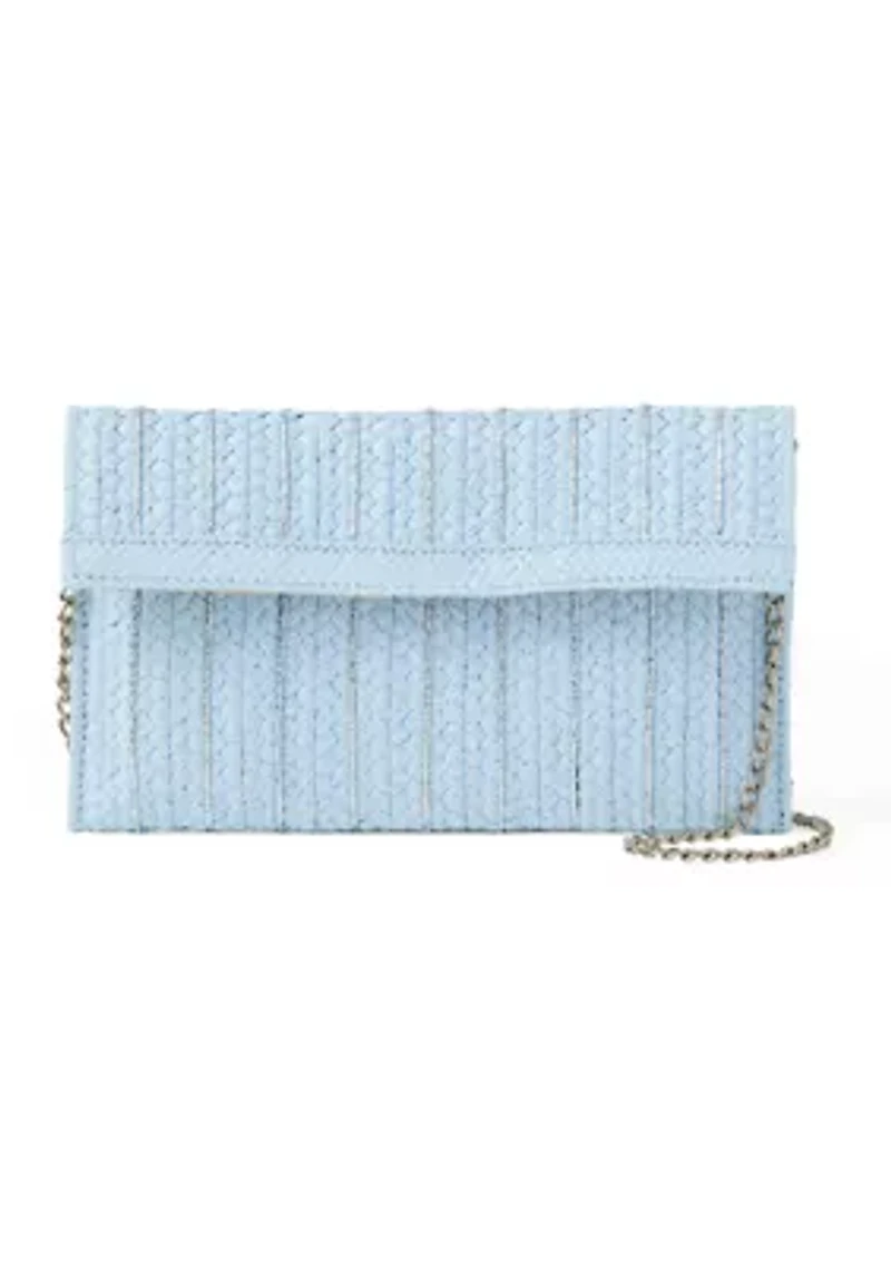 Straight Flap Straw Clutch Bag