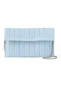 Straight Flap Straw Clutch Bag