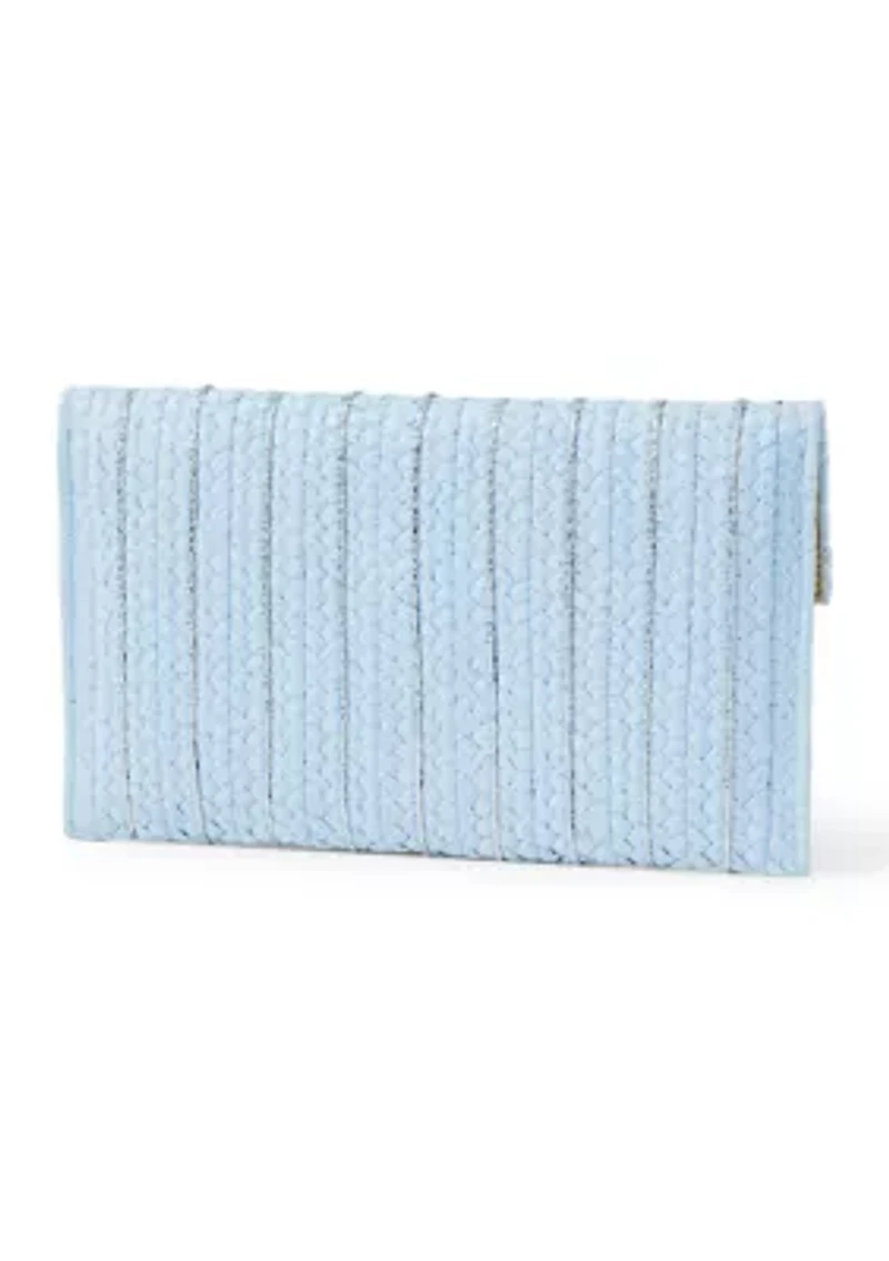 Straight Flap Straw Clutch Bag