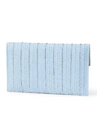 Straight Flap Straw Clutch Bag