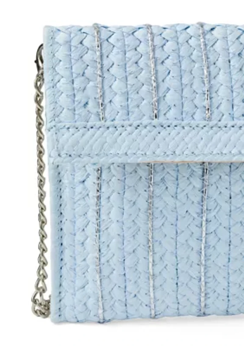 Straight Flap Straw Clutch Bag